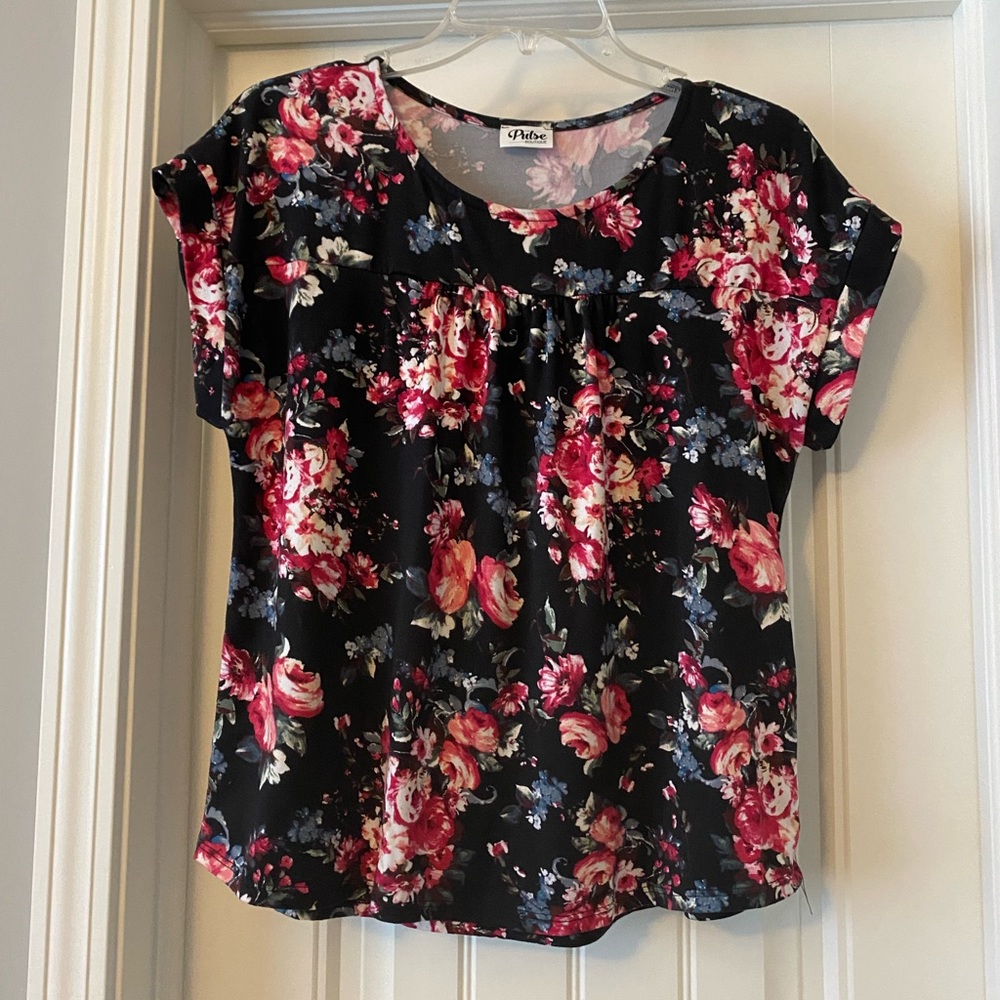 Black Floral Top